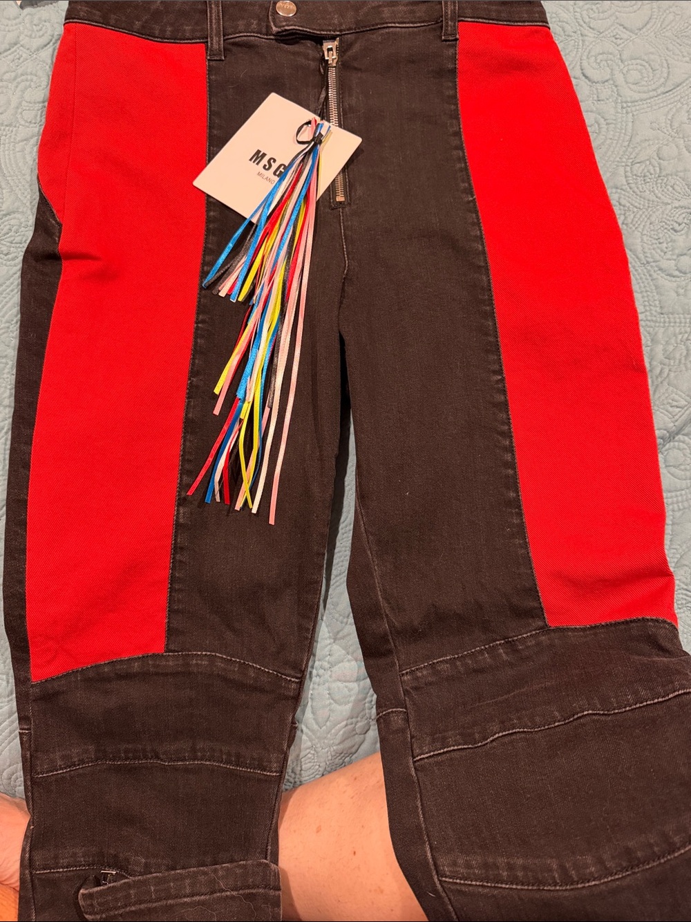 MSGM Milano jeans red black sz 12